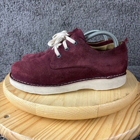 Samuel Hubbard Derby Mens 7.5 Red Suede Vibram Oxford Shoes Made in Portugal - Picture 1 of 11